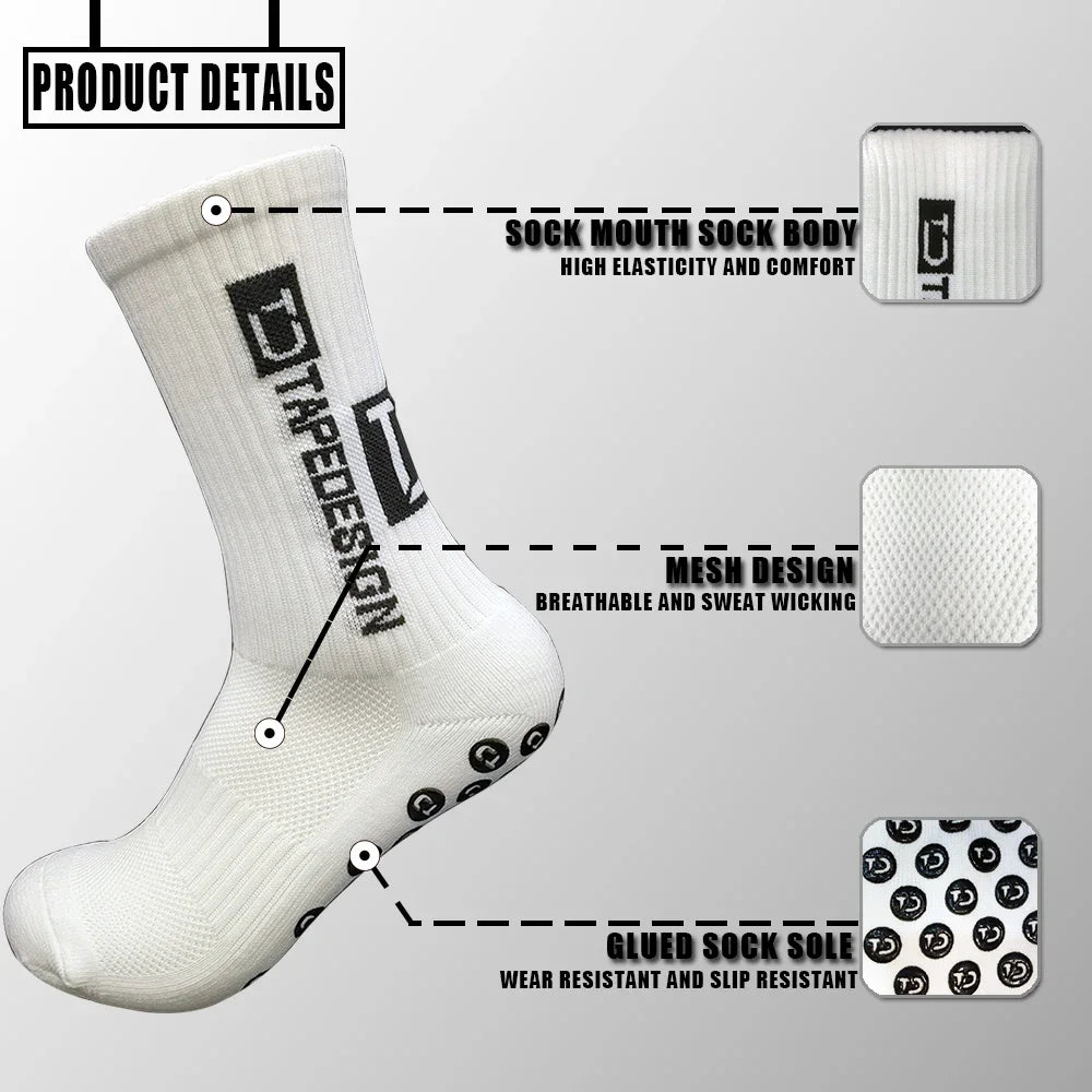 1 pair of football socks+1 pair of protective sleeves Football Socks for Men and Women Anti-Slip Grip Comfortable