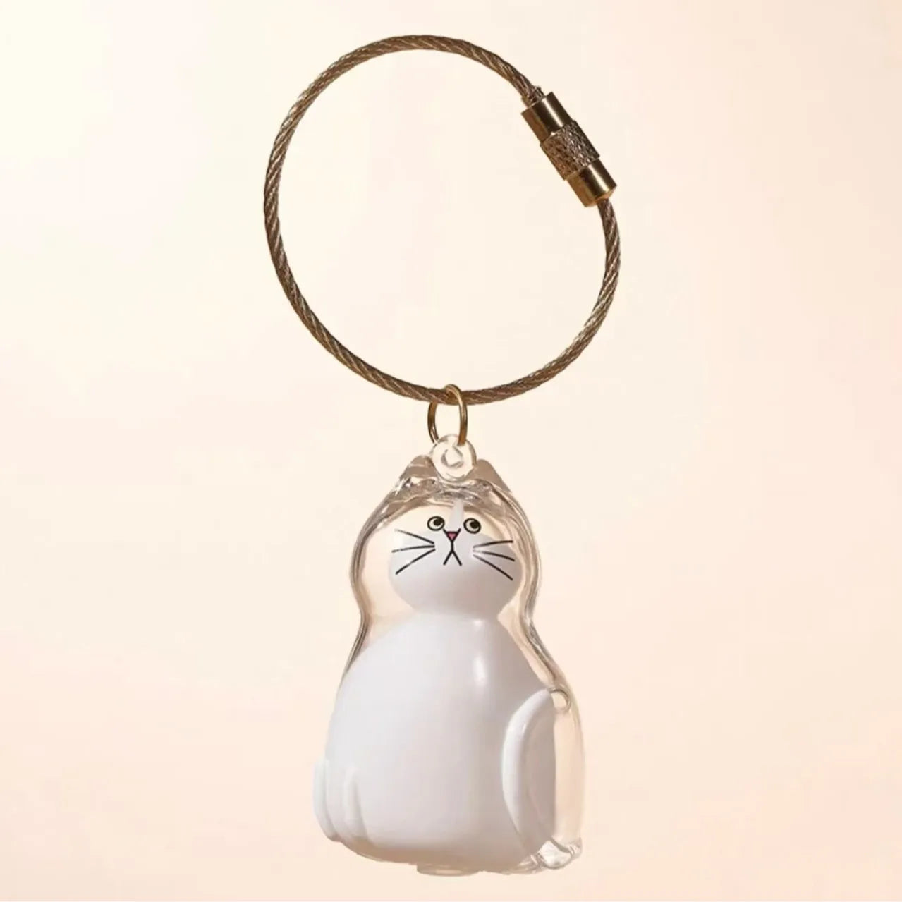 Transparent Pet Hair Keepsake Container Creative Handmade Cat Hair Pendant for Pet Hair Portable Keychain DIY Pendant Accessory