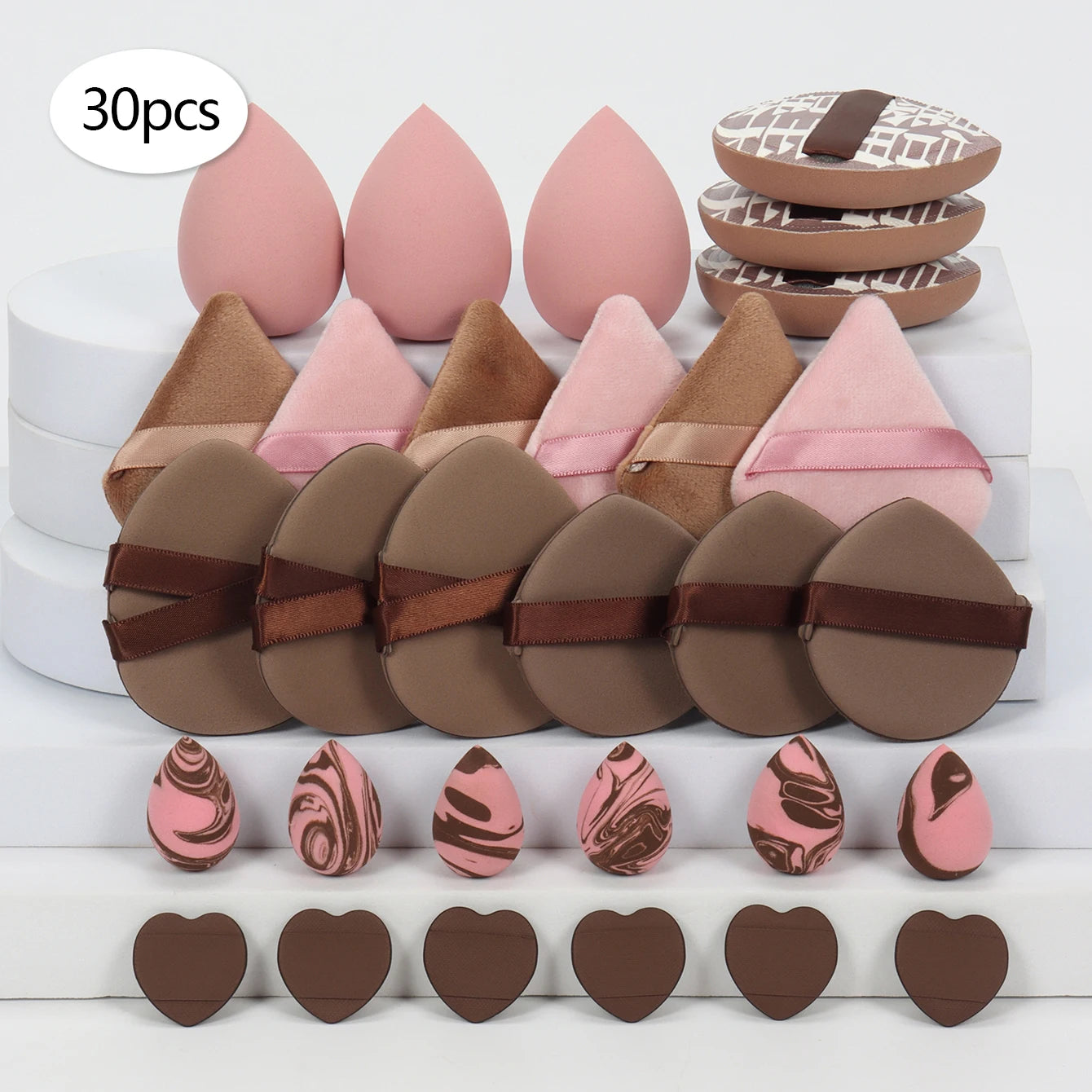 10/20/30/40/50-Piece Set of Multifunctional Makeup Tools, Expands When Exposed to Water, Suitable for All Skin Types