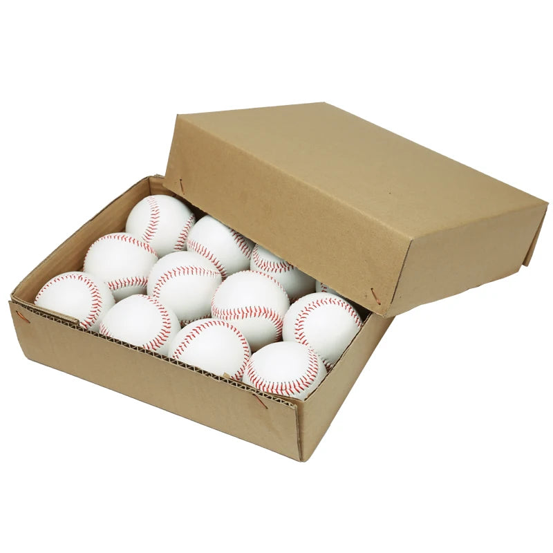 12 Pcs Nine inches Baseball Softball Hardball Training Balls Handmade Baseballs Hard&Soft Baseball Outdoor Practice Team Game
