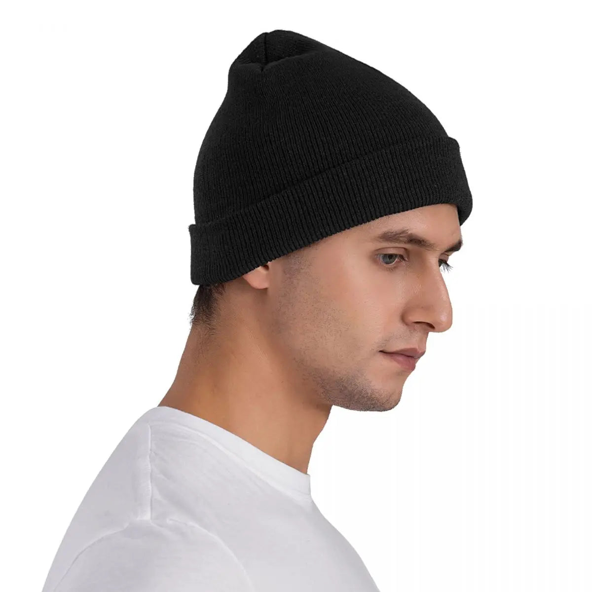 Islamic calligraphy beautiful white on gray Men Women Unisex Knitted Hat Beanie Pullover Cap Winter Thermal Warm Christmas Outdo