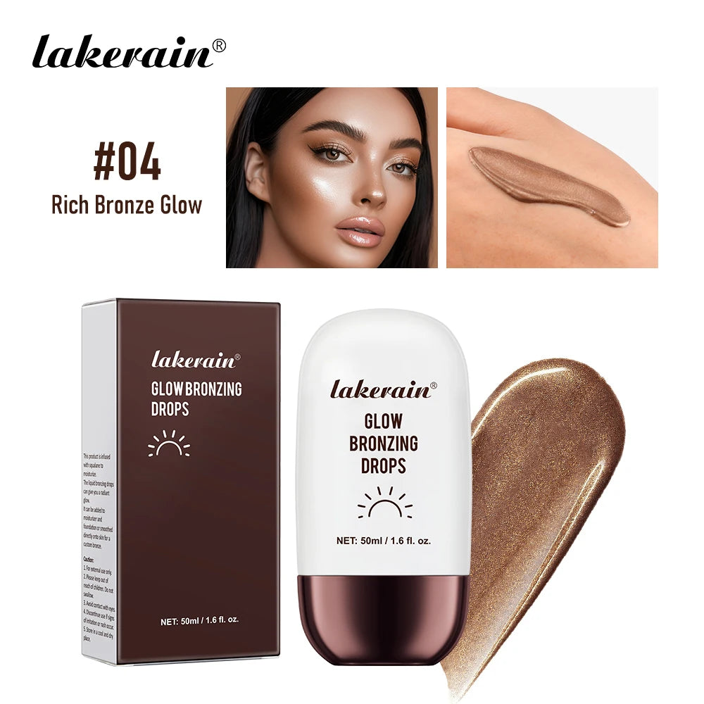 Lakerain Glow Bronzing Drops Face Peptide Serums Liquid Bronzer Cream Hydrating Makeup For An Everyday Radiant Glow Summer Glow