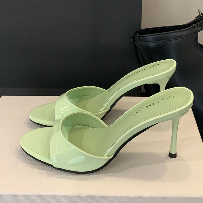 2025 New Slip On Women Stiletto Heels Shoes Female Slides Footwear Luxury Fashion Round Toe Ladies High Heels Pumps Shoes