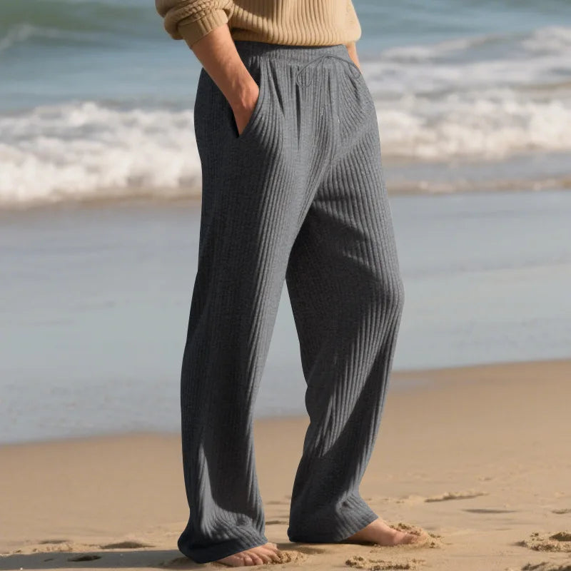 European and American Independent Station Men's Casual Trousers Loose Straight Pants Pit Strips Jacquard Wide Leg Pants