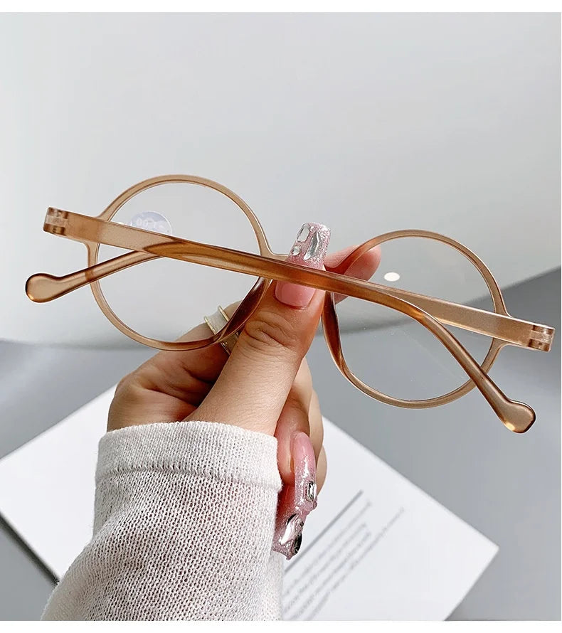 Trendy Round Small-Frame Reading Glasses for Men and Women, Middle-Aged and Elderly People, for Reading Books and Newspapers