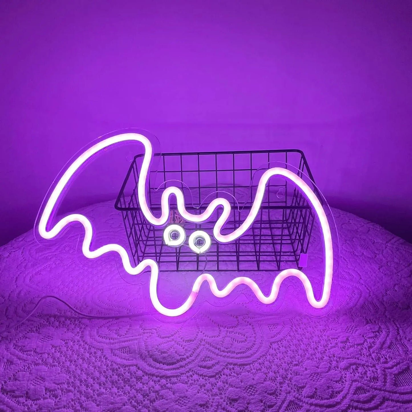 Bat Neon Sign Halloween Wall Decoration Neon Light Led light Sign USB Powered For Halloween Party Bar Wall Decor Gift for family