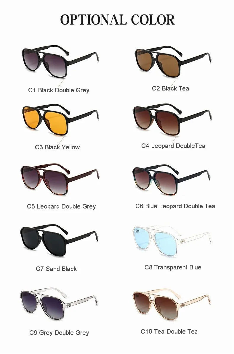 2024 Pilot Polarized Women Sunglasses For Men Retro Sun Glasses Aviation Plastic Female Eyewear Lentes De Sol Mujer UV400