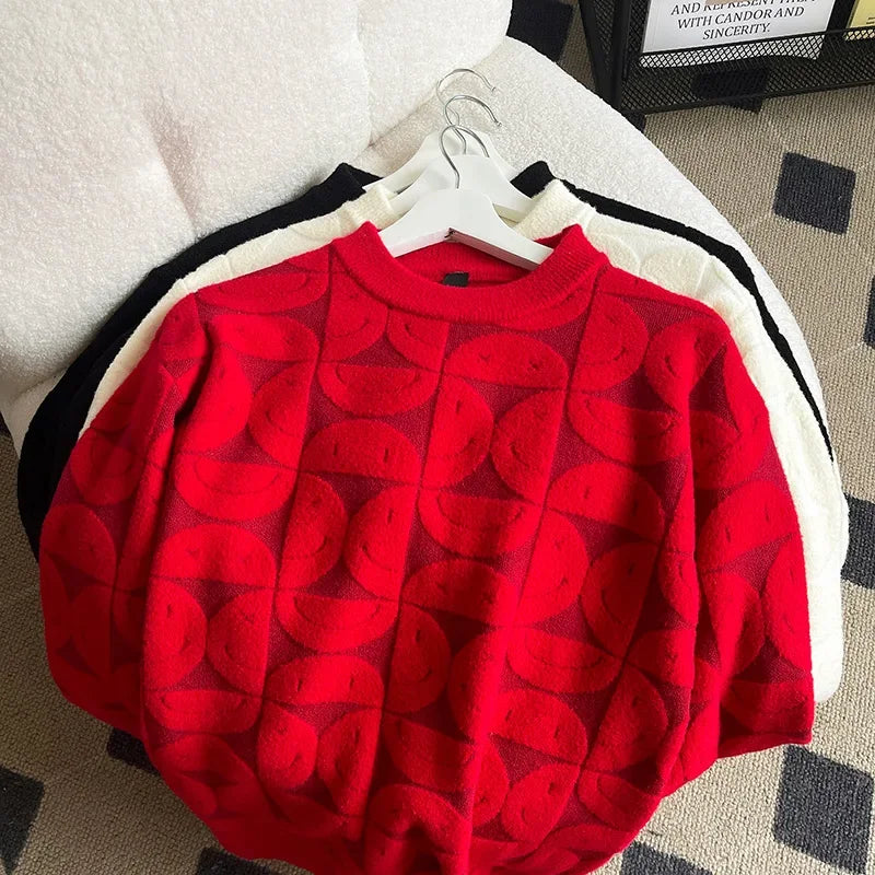 Wool Solid Sweater Long Sleeve Round Neck Fashion Knitted Pullover Coat Autumn Sweatshirt Warm Casual Men Thick New Jacket Tops