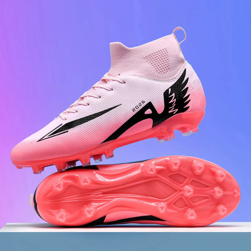 Men's High Ankle Soccer Shoes Ultralight Non-Slip Sports Outdoor Football Boots Indoor High-Quality Futsal Non-Slip