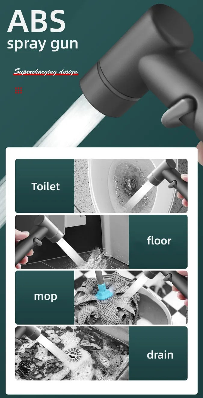 Toilet Cleaning Bidet Toilet Sprayer Set Water Portable Handheld Bidet Sprayer Shower Double Outlet Angle Valve Accessories