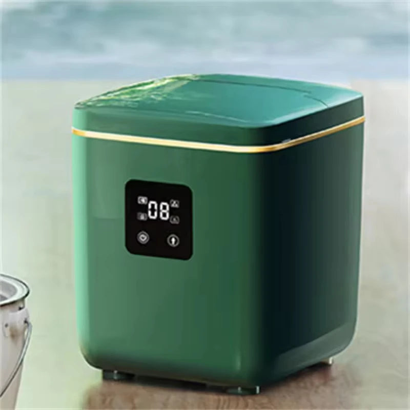 160W Mini Ice Maker - Automatic Home & Commercial Use, Fast Ice Making, Stainless Steel, Easy Clean, for Tea Shop & Bar