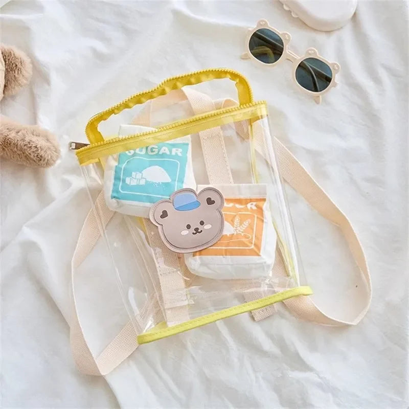 Kids Backpack Toddler Backpack Mother Kids Bags for Girl School Bags Cute Pvc Transparent Bag for Boy Bolsas Para Niños Mochila