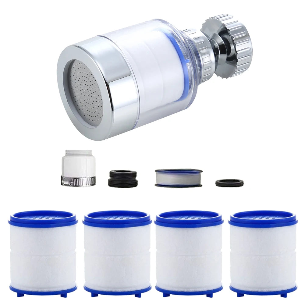 Faucet Water Clean Filter Purifier 360 Degree Rotating Anti-splash Filter Element Water Saving for Household Kitchen Bathroom