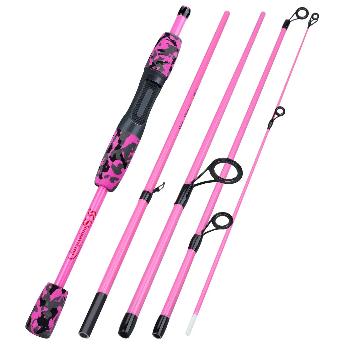 Sougayilang 5 Section Spinning Casting Fishing Rod 1.8M Ultralight Weight Carbon Fiber Poles for Travel Freshwater Fishing Pesca