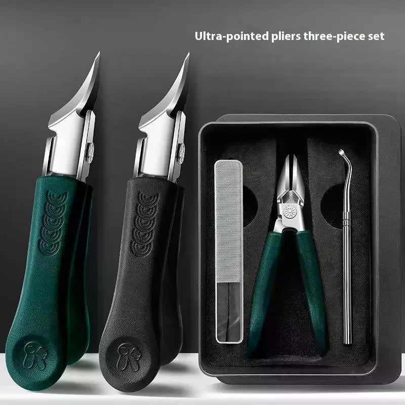 Nail Clipper Pointed Super Slanted Clippers Anti-splash Thick Toenail Pliers Scissors Care Tools