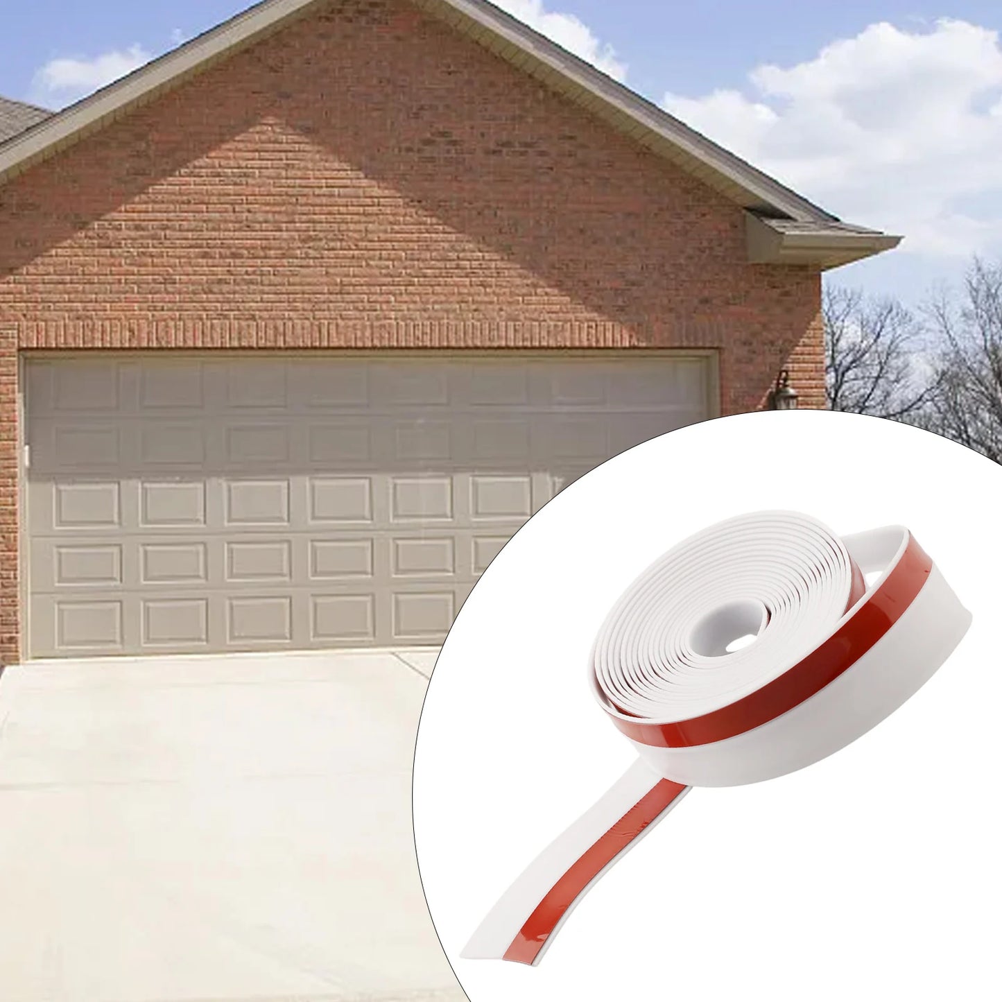 For Garage Doors Dust And Water Barrier 5M Door Frame Strip Garage Maintenance White Easy Installation Sealing Strip Appliance