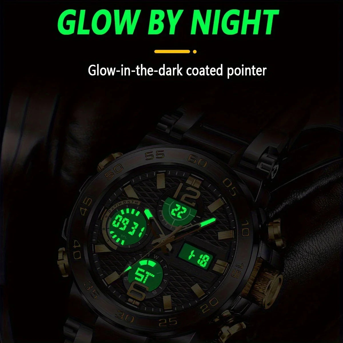 New Watches For Men Waterproof Clock Alarm reloj hombre LCD Dual Display Wristwatch Quartz Military Sports Mens Watch