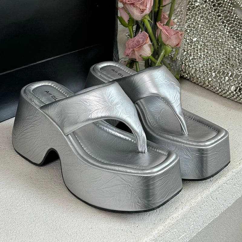 Pumps Flip Flops Slippers Shoes For Ladies New 2026 Female Footwear Platform Wedges Women Slippers Fashion Slides Heels  Shoes