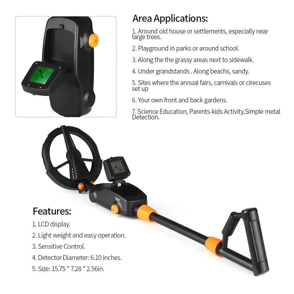 LCD Display Underground Metal Detector Audio Alarm Waterproof Metal Pinpointer Ergonomics Durable Handheld Metal Finder