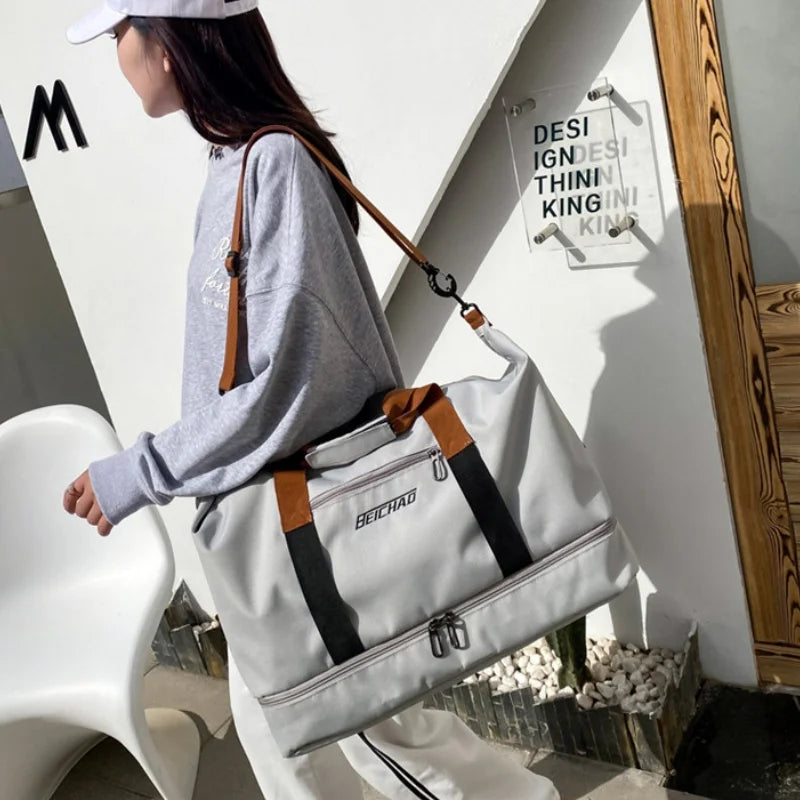 Fashion Travel Bags For Women Large Capacity Men's Sports bag Waterproof Female Messenger Bag Dry And Wet Dropshipping
