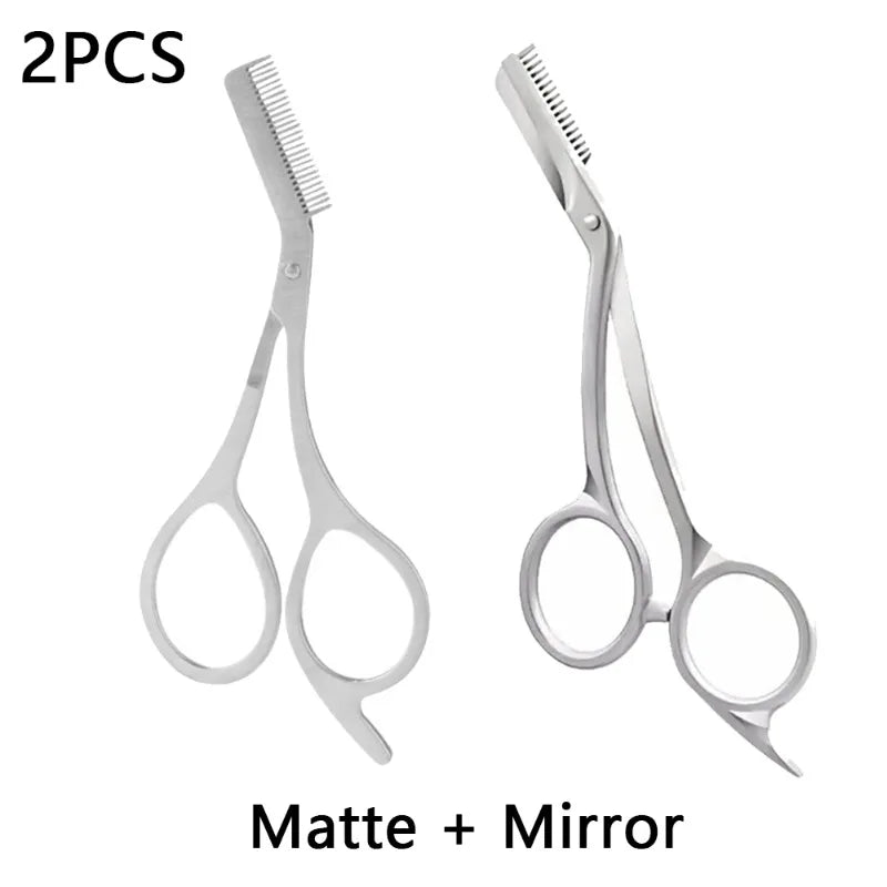 Stainless Steel Eyebrow Scissors Comb High Quality Makeup Scissors Trimming Eyebrow Knife for Men Women Hair Remover Shaver Tool