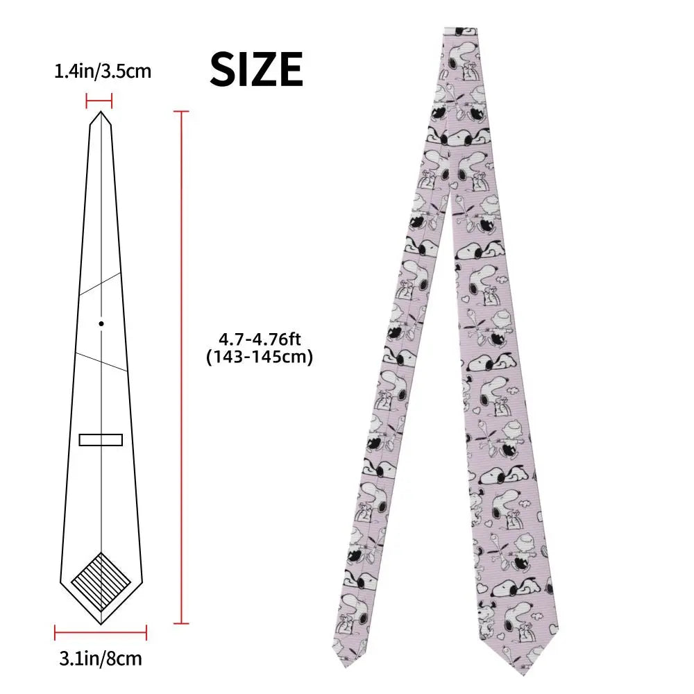 Personalized Fashion S-Snoopys Neckties Men Silk Cartoon Office Neck Tie