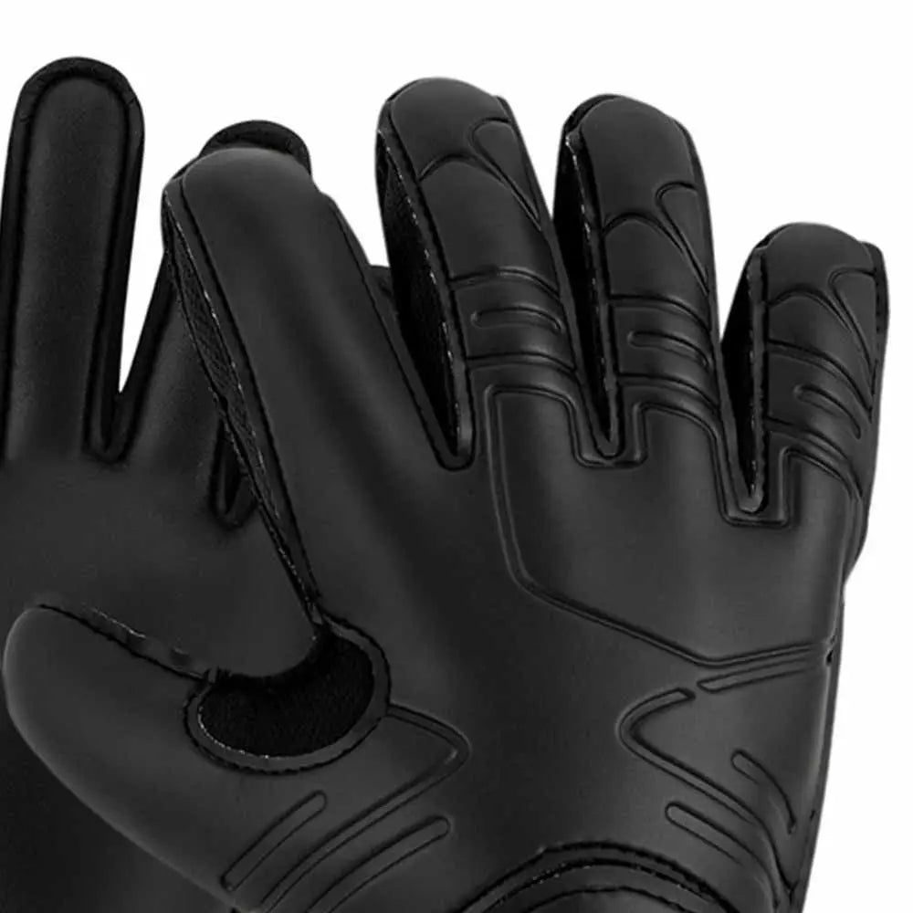 Finger Protection Goalie Gloves Black Durable Latex Soccer Gloves Wear-Resistant Thickened Football Goalkeeper Gloves Outdoor