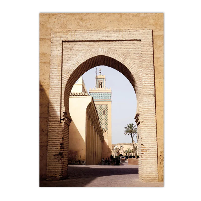 Islamic Morocco Astaka Canvas Painting Mosque No God Except Allah Calligraphy Poster And Print Boho Pictures Living Room Decor