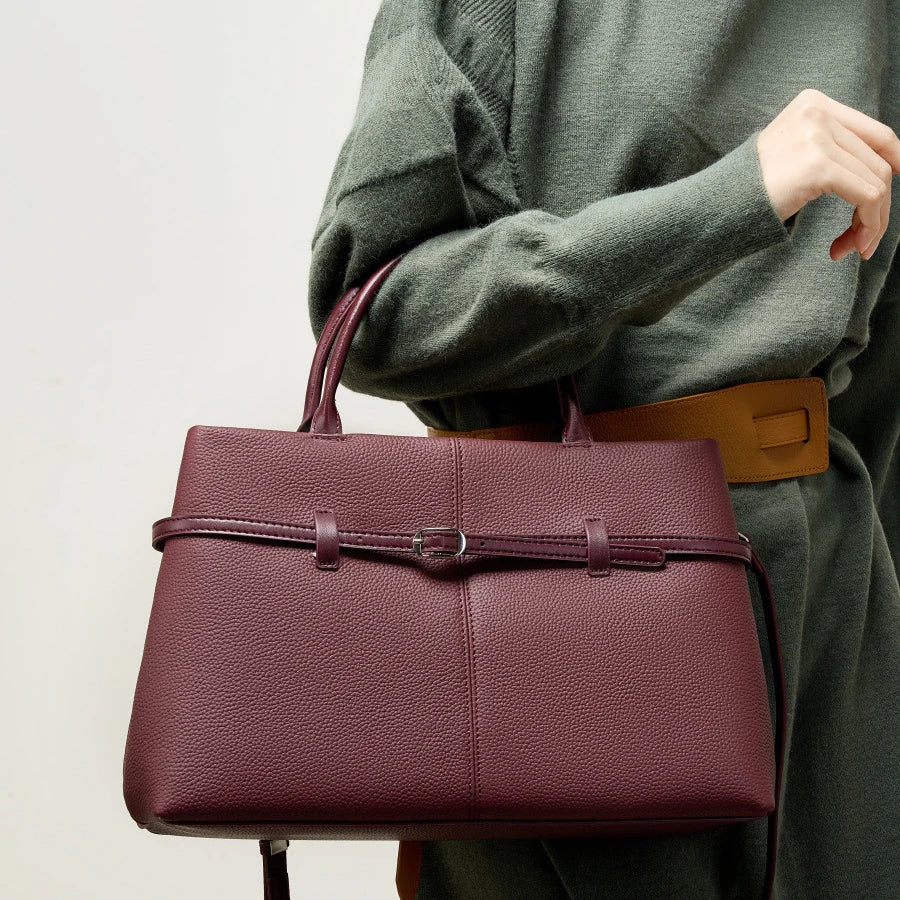 Women's Bags 2025 Genuine Leather Large Capacity Office Commuting Designer Inspired Tote Shoulder Bag Luxury Handbags for Women