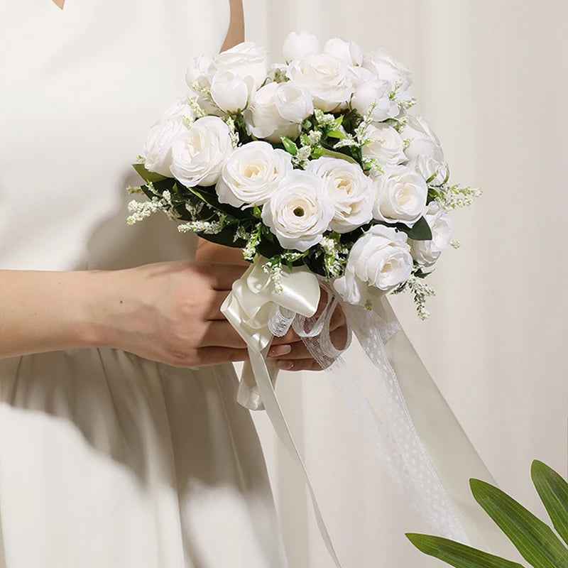 1PC Wedding Bouquet for Bride Wheat Ear and Green Leaf Wedding Bouquet Ceremony Anniversary Bridal Shower Wedding Accessories