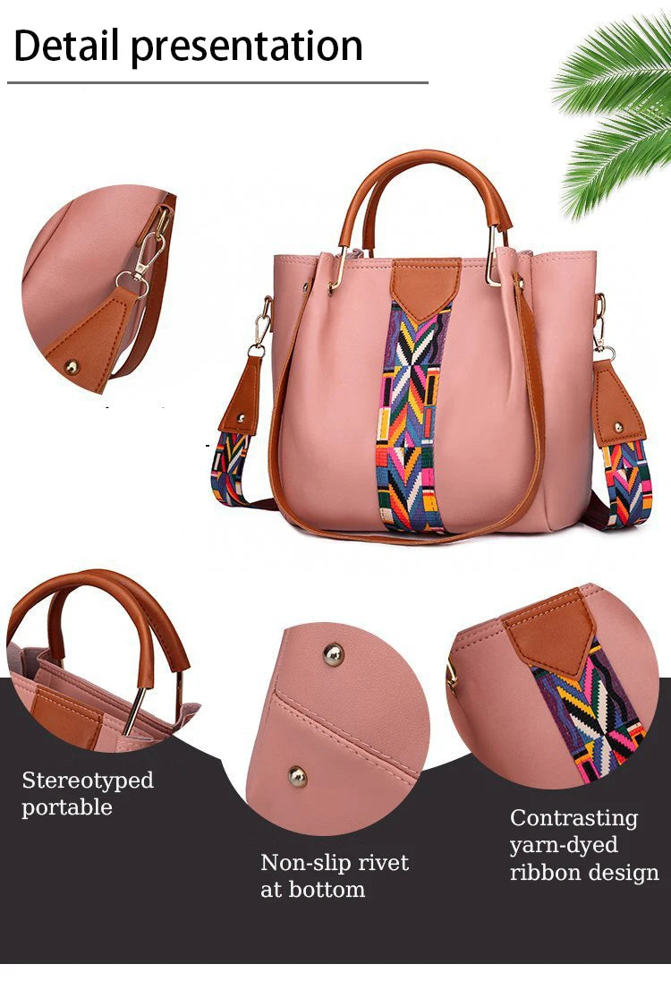 Women's Bag Luxury Handbag Large Capacity Tote 4 Pcs Ladies Bag Fashion Shoulder Bag Wallet Card Bag