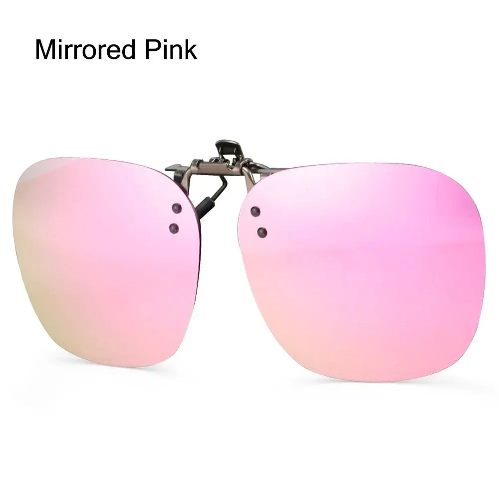 Polarized Clip On Sunglasses Men Car Driver Goggles Women Square Flip Up Sun Glasses for Prescription Rimless Polygonal Shades