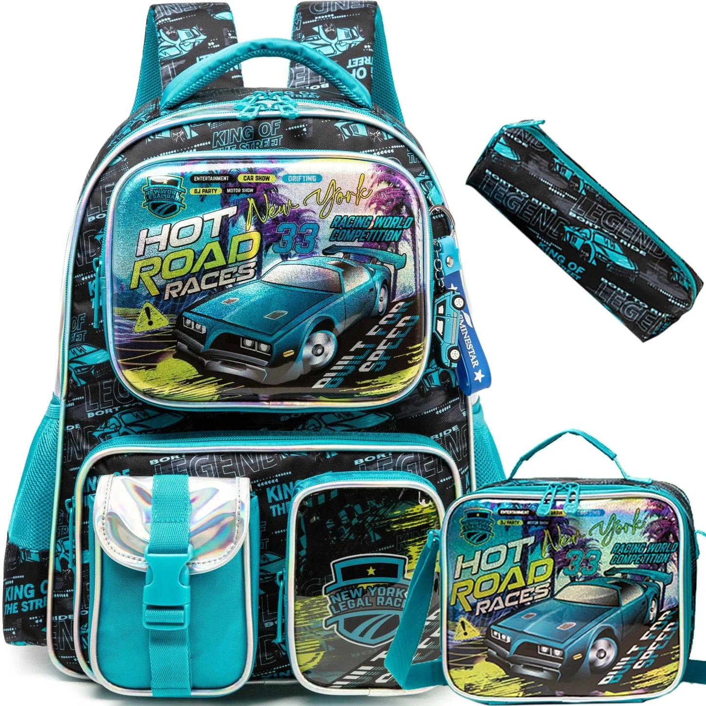 School Bags for Primary Children 3 in 1 School Bag Child with Lunch Bag Kids Book Bag for Boys Girls Kawaii Backpack