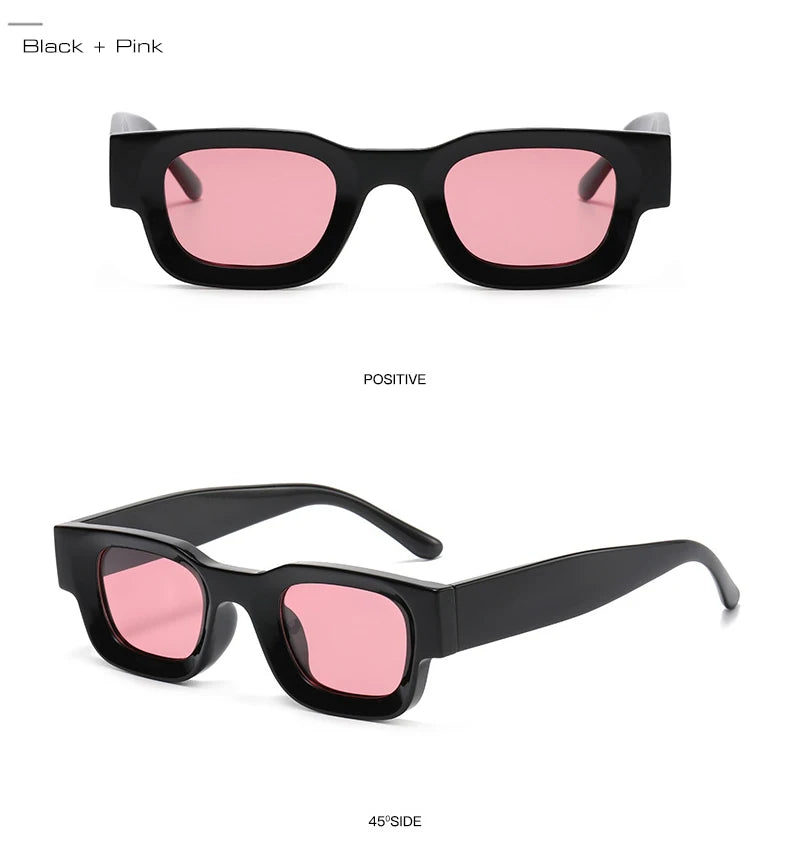 SO&EI Ins Popular Fashion Small Square Polarized Sunglasses Women Retro Punk Shades UV400 Men Trending Sun Glasses