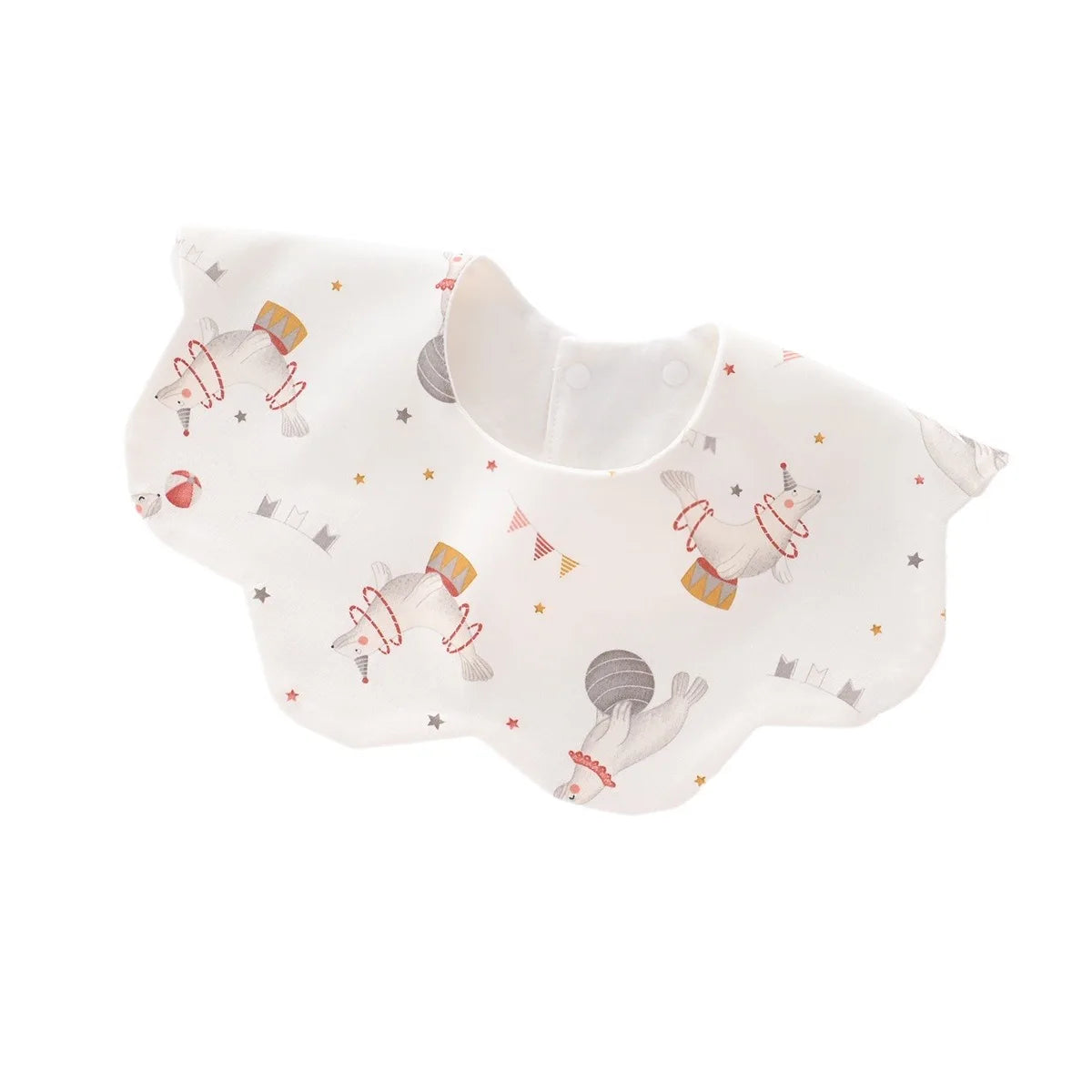 Baby Bib - 100% Cotton Waterproof Drool Cloth Newborn 360-Degree Extra-Large Absorbent Bib Feeding Bib