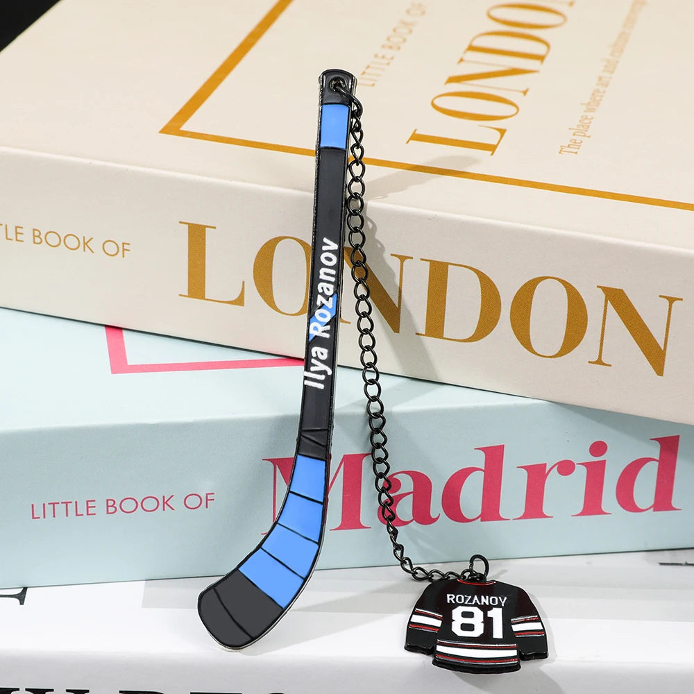 Heated Rivalry Hockey Stick Bookmarks Shane Hollander 24 & Ilya Rozanov 81 Jersey Page Markers, HR Series Merch for Book Lovers