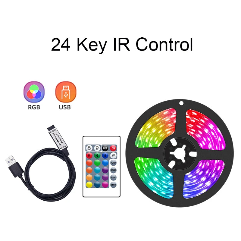 Led Strip Lights For Tv Smart Led Tape Light Usb 5V Led Lights Strip Remote Control Led Ribbon Strip Rgb Lighting Decoration