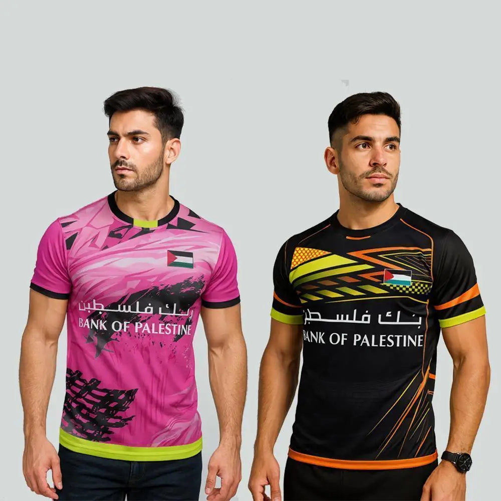 Palestine Flag Print T-shirt Breathable Training Soccer Jerseys For Men And Women Street-style Short-sleeved Crew Neck Tees