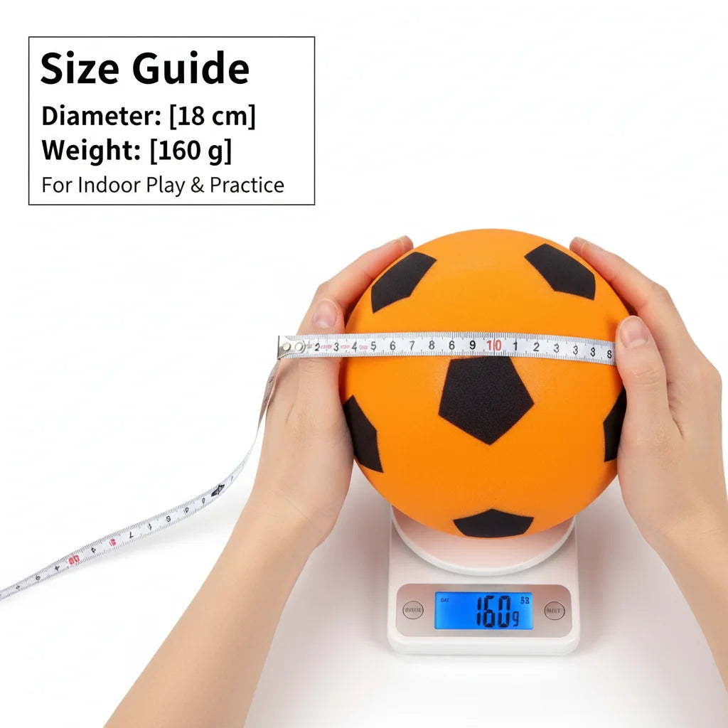 Silent Indoor Soccer Ball, Soft Airless Foam Football for Kids, Quiet Bounce Training Ball, Safe for Home/Living Room
