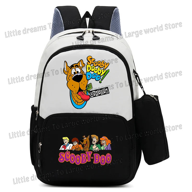 Scooby Doo Schoolbag Large Capacity Casual Bookbag with Pencil Bag Student Sport Travel Cartoon Dog Backpack Back To School Gift
