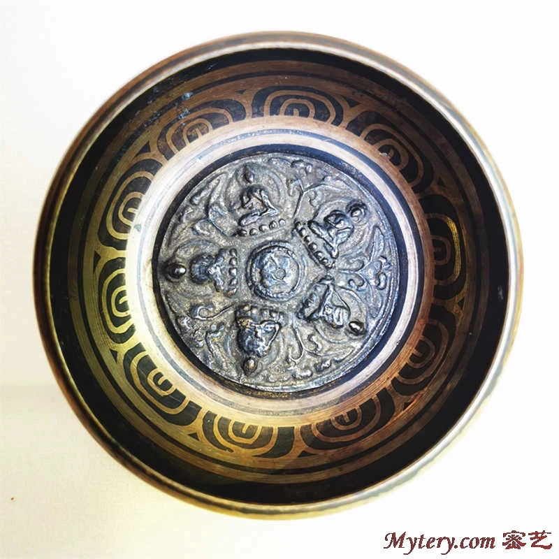 Yoga Healing Meditation Musical Instruments Tibetan Singing Bowl Five Buddhas Brass 10cm 14cm 17cm