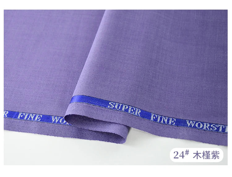 High Count 50% Worsted Wool Fabric For Suits Sewing Blazer Vest Pants Coat DIY High End 280g/m Serge Cloth Material 50X150cm