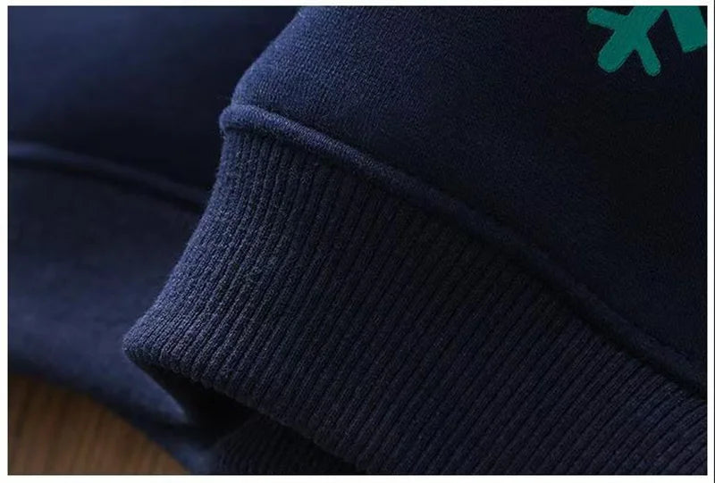 Boys Padded Thickened Hoodies Children Autumn Winter Bottoming Shirt Teenager Plus Velvet Sweatshirts Kids LambWool Clothing