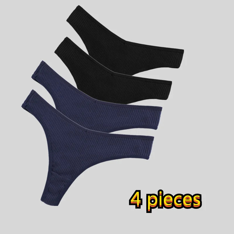 Ladies thong cotton comfortable underwear sexy panties low waist young girl thong solid color  lingerie shorts Woman clothes