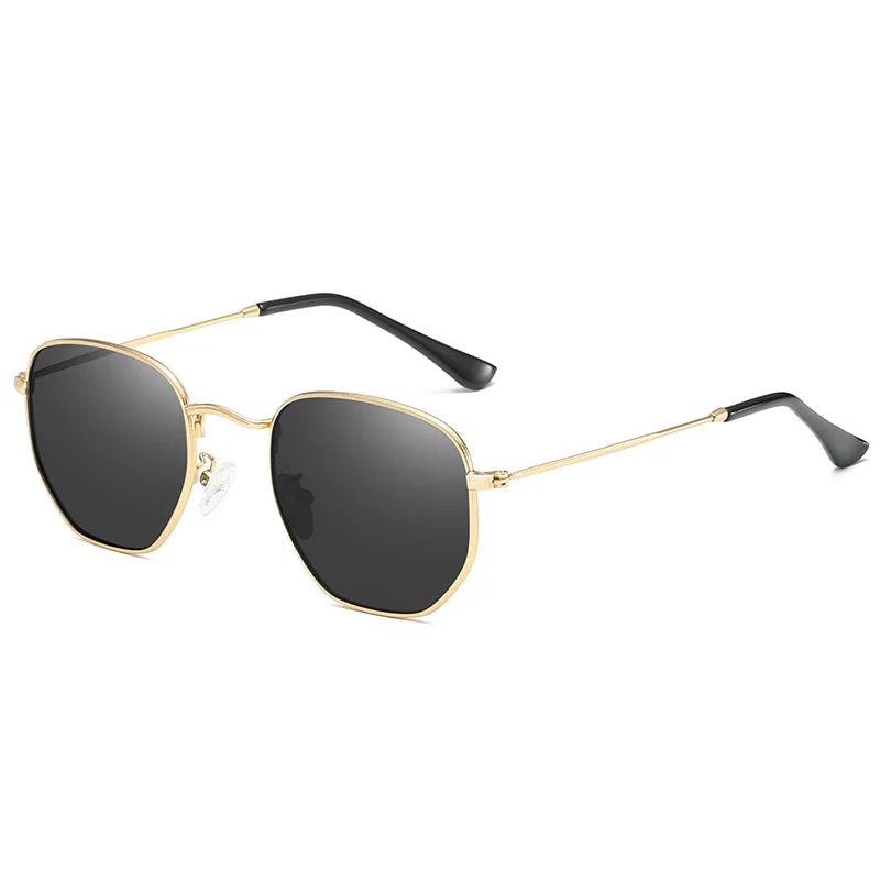 Hexagon Polarized  Sunglasses 2024 Men Women Square Polygon Sun Glasses Luxury Brand Design Retro Frame Eyewear de sol hombre