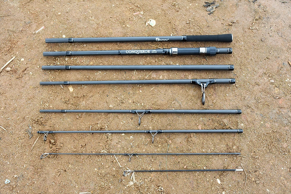 BIUTIFU 2Tips Carp Fishing Rod 3.5lb 7Sections 4.2/3.6/3.0m 30t Carbon Fiber Travel Throwing 60-150m Shore Casting Spinning Pole