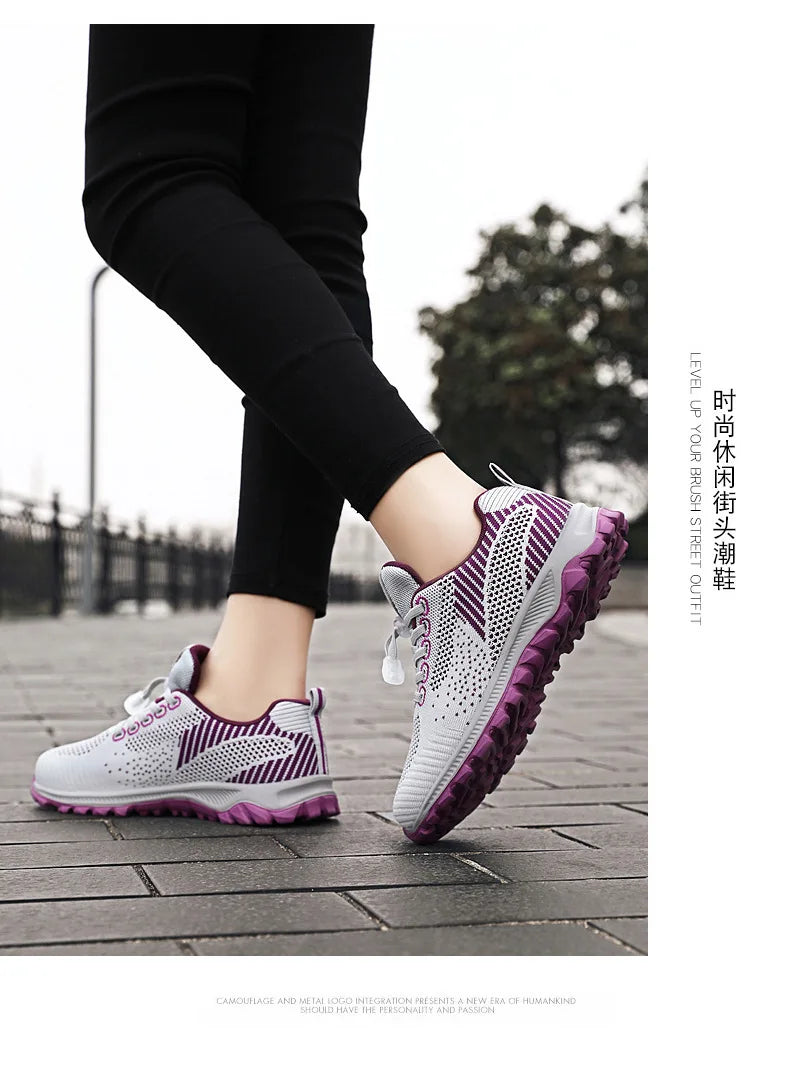 2025 Women Sneakers Fashion Platform Lace Up Casual Sports Shoes Comfortable Running Ladies Vulcanized Shoes Female Footwear