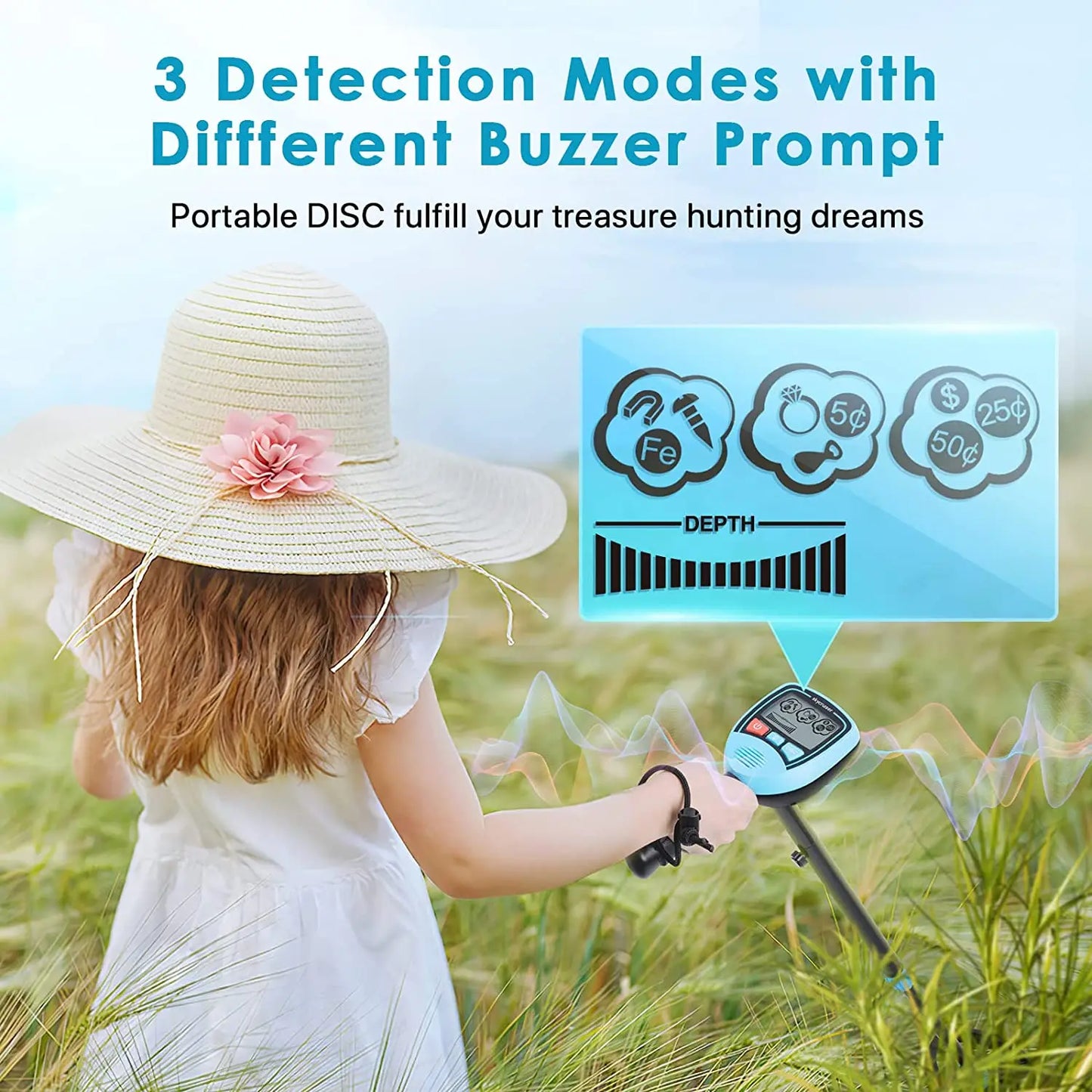 Metal Detector MD-1012 Underground Beach Treasure Hunter Detector Tool Gold Finder Metal Seeker Beginner Parents-Kids Gift