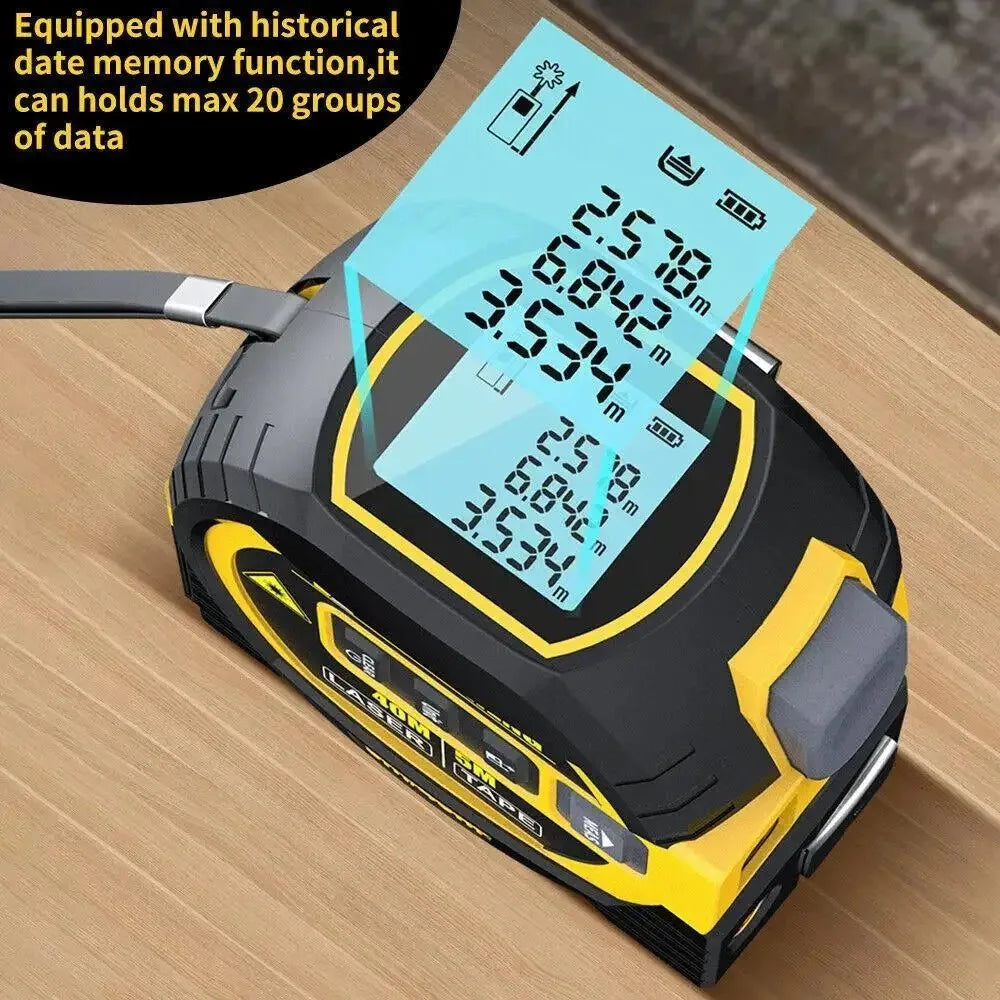 3IN1 Laser Tape Measure Meter Laser Rangefinder Meter With Digital Display 40M/60M Laser 5M Tape measure Precision Measure Ruler