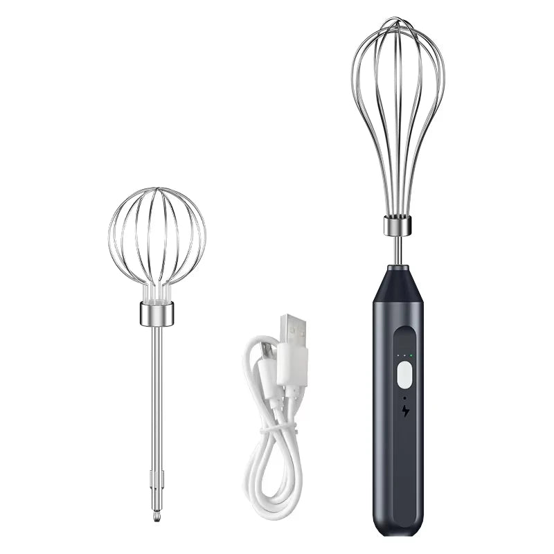 Cordless Hand Mixer One Touch Off Handheld Electric Whisk with 3 Speed Modes Hand Held Egg Beater with 2 Detachable Stir Whisks